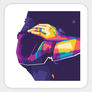 man's hand wpap pop art Sticker